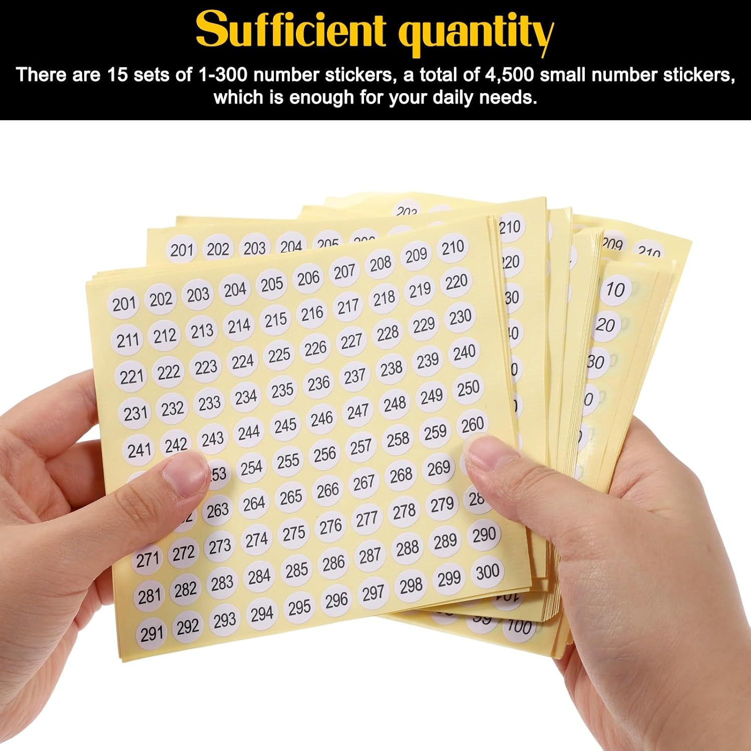 1-300 Stickers with Numbers, Numbered Stickers, Consecutive Number Sticker, 4500