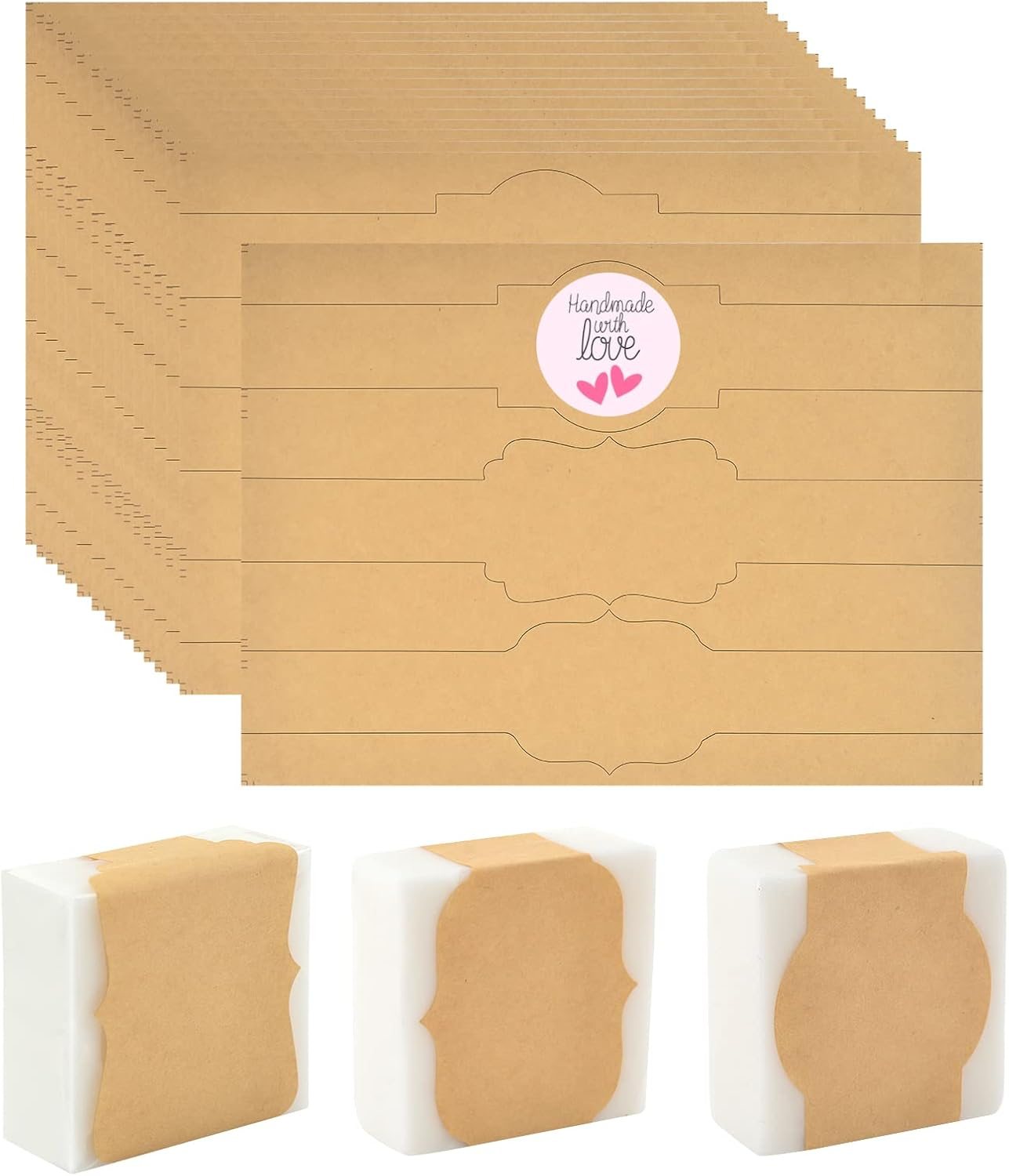 120 Pack Brown Kraft Soap Labels Stickers Soap Labels Soap Packaging Paper Wrap