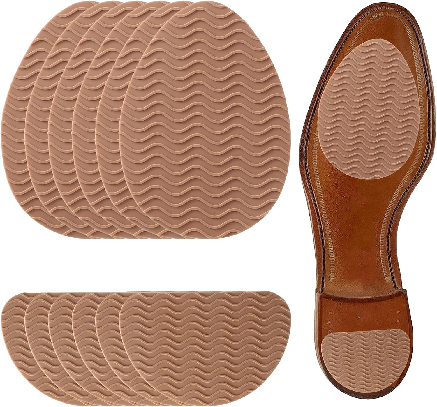 12Pcs Non-Slip Shoe Pads, anti Slip Shoe Grips, Self-Adhesive Anti-Skid Rubber S