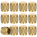 10Pack 1/4'' Flare Cap, round Brass Refrigerant Locking Caps, HVAC Locking Caps,