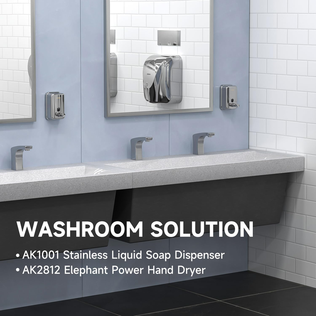 17Oz Wall Mount Pump Soap Dispenser Polished Stainless Steel Finish | Easy Push