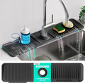 24 Inch Longer Faucet Mat for Kitchen Sink, 5° Slope Fast Self-Draining, Kitchen