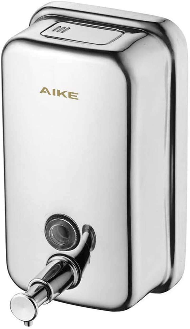 17Oz Wall Mount Pump Soap Dispenser Polished Stainless Steel Finish | Easy Push