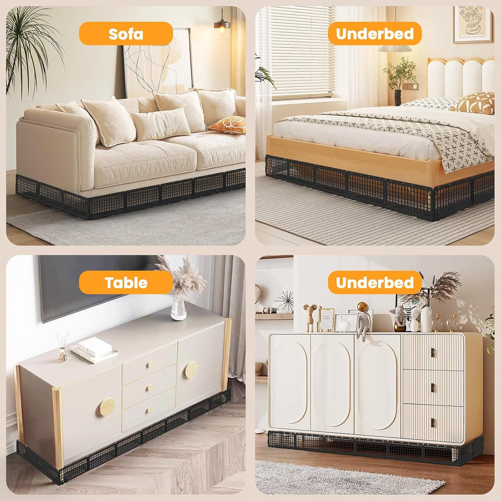 12Pcs under Couch Blocker,Under Bed Blocker for Pets,Adjustable under Furniture