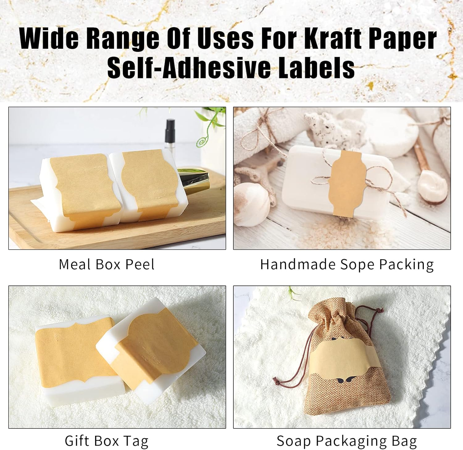 120 Pack Brown Kraft Soap Labels Stickers Soap Labels Soap Packaging Paper Wrap