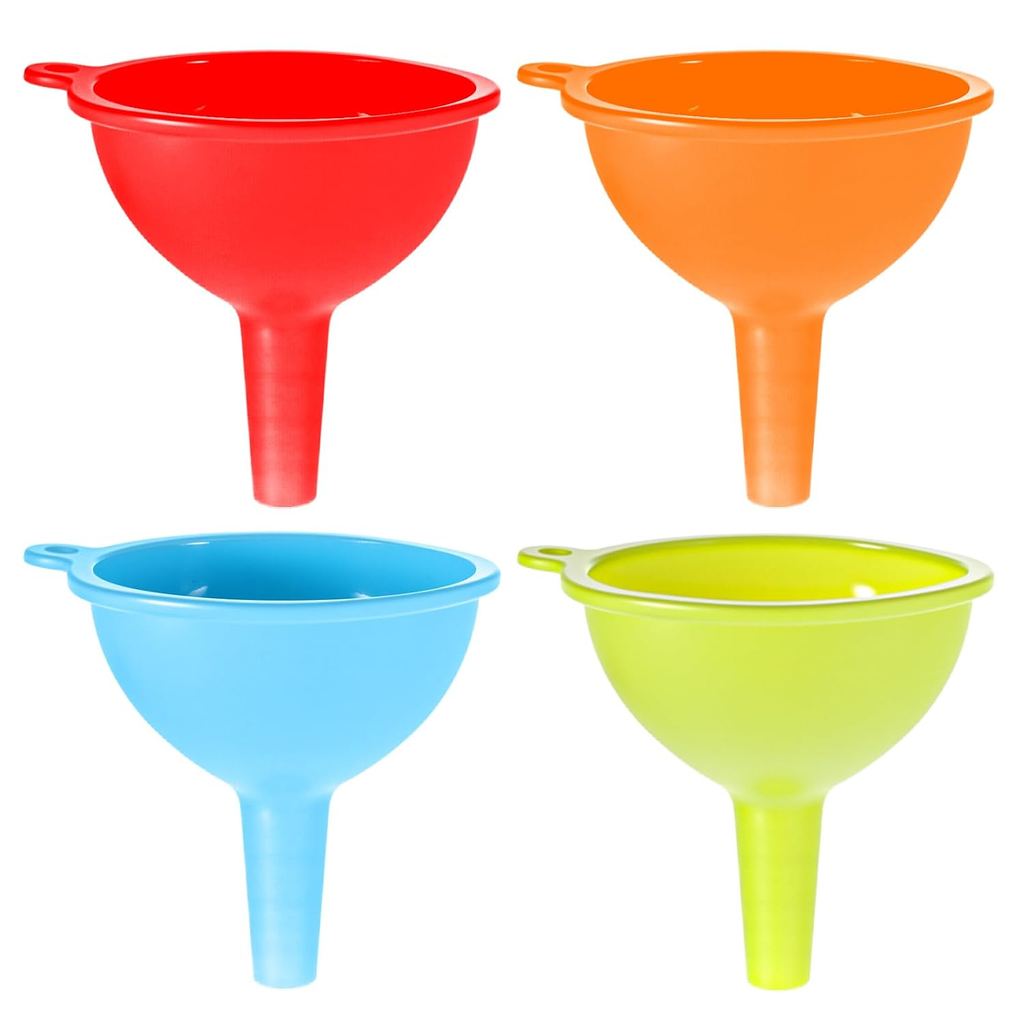 4 Pack Kitchen Silicone Funnel, Kitchen Funnel Set, Canning Silicone Funnels, Wi