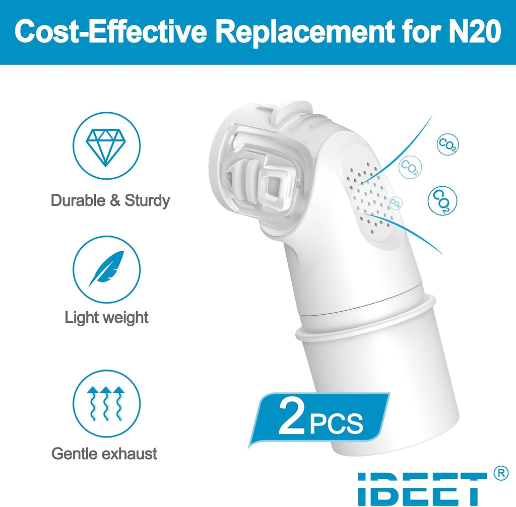 2PCS Replacement Elbow for Airfit N20 - Connect to 22Mm Hose Directly, IBEET Qui