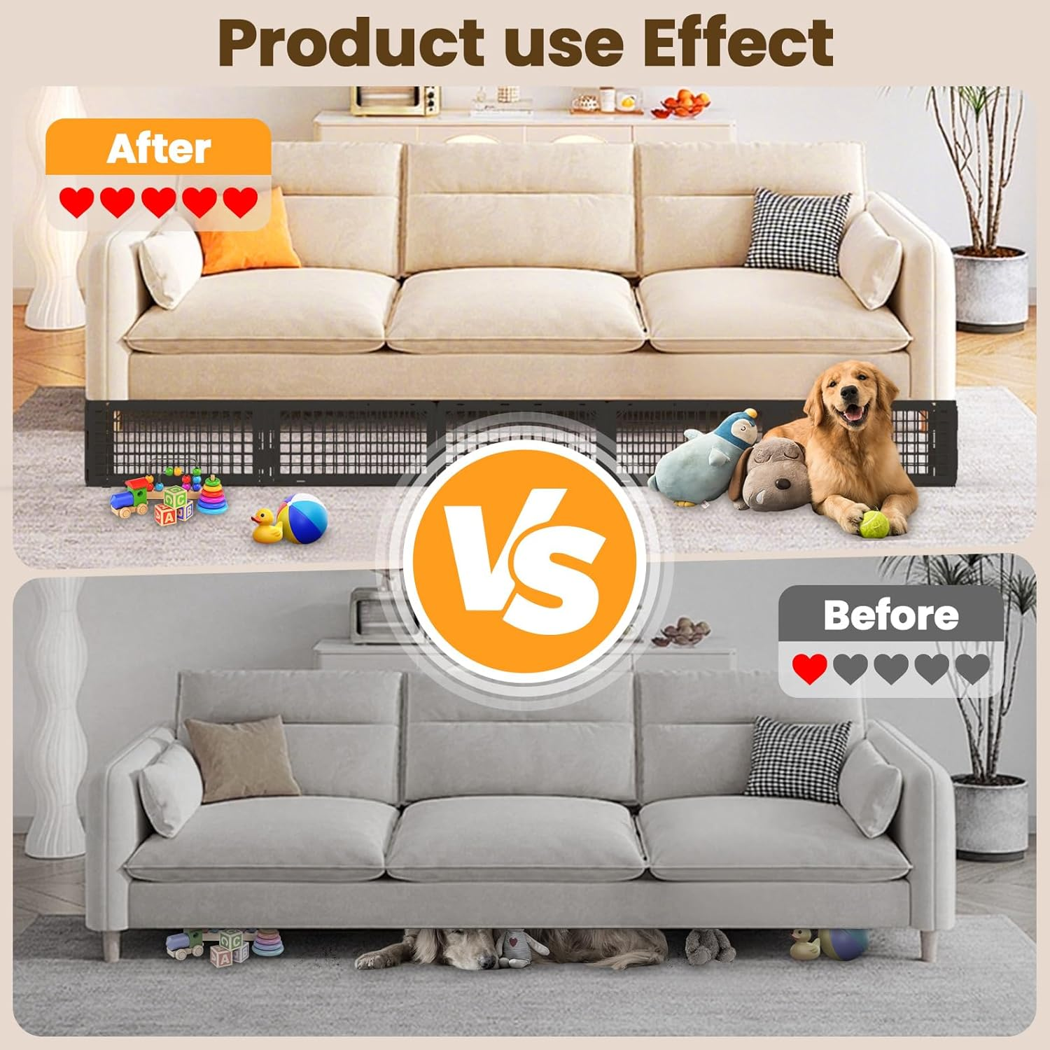 12Pcs under Couch Blocker,Under Bed Blocker for Pets,Adjustable under Furniture