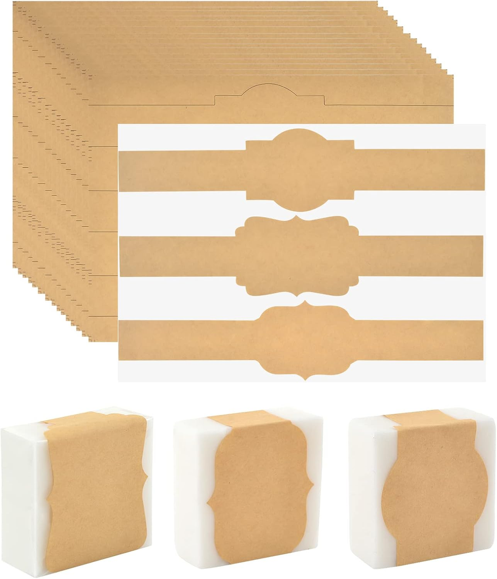 120 Pack Brown Kraft Soap Labels Stickers Soap Labels Soap Packaging Paper Wrap