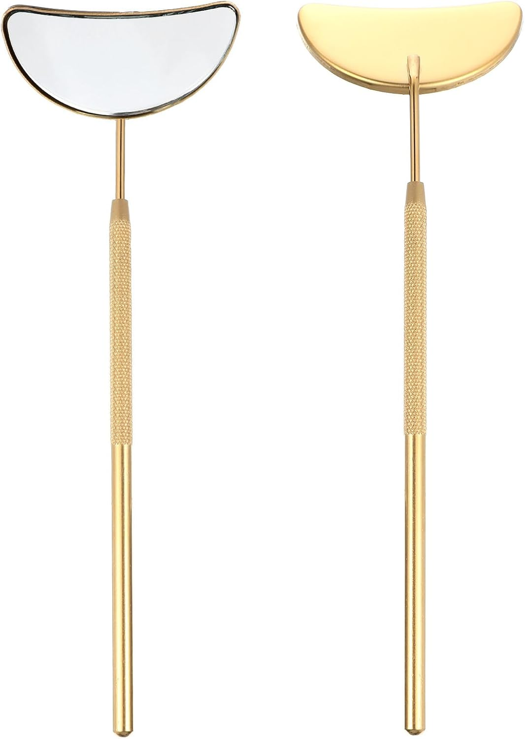 2 PCS Lash Mirror for Eyelash Extensions, Stainless Steel Lash Mirror, Half Moon