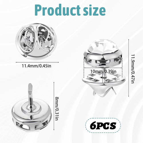 10Mm Mini No Sew Crystal Buttons,6 Pcs Buttons for Clothes Rhinestone Button for