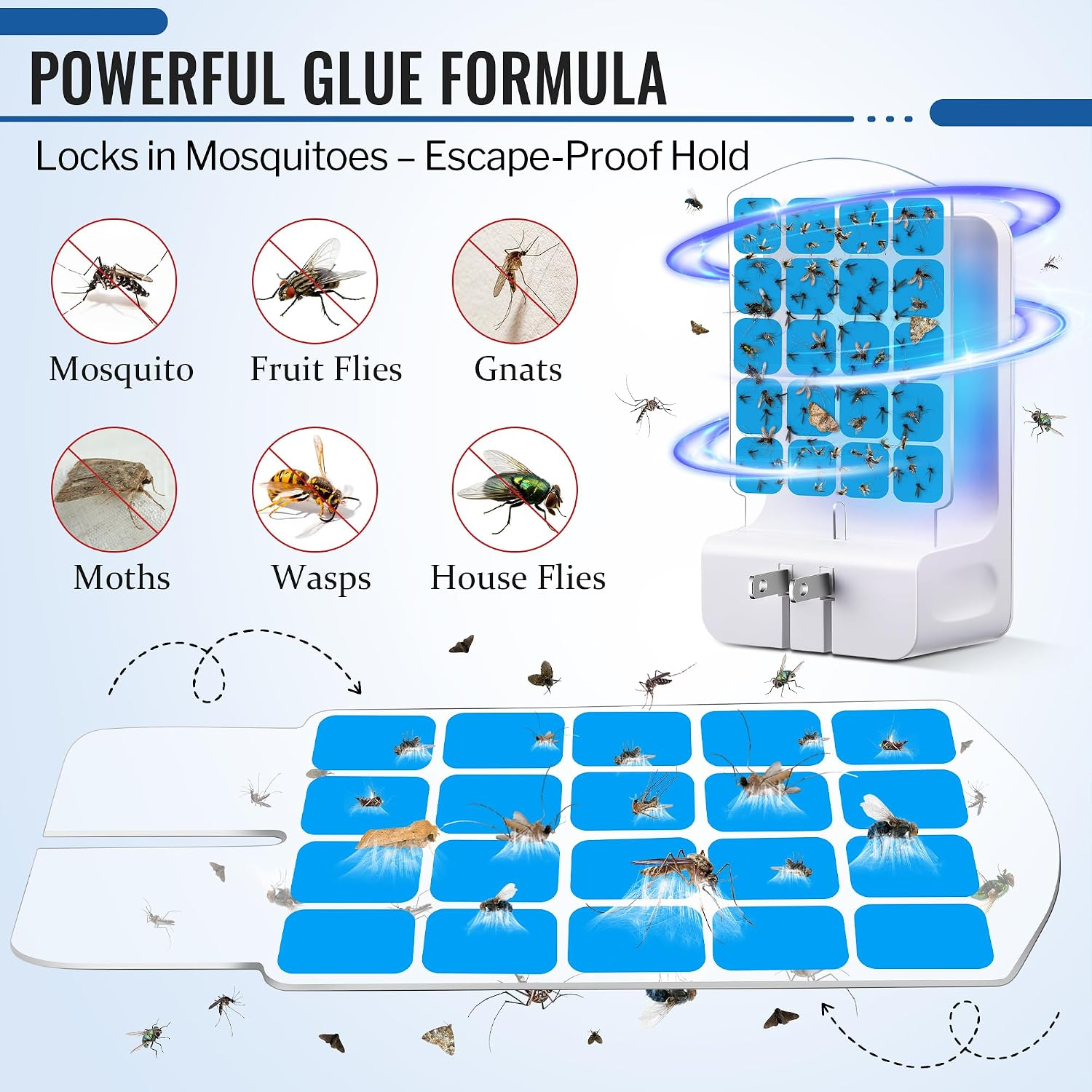 20 Pack Fly Trap Refills Compatible with Wowcatch N386A Fly Trap | Double-Sided