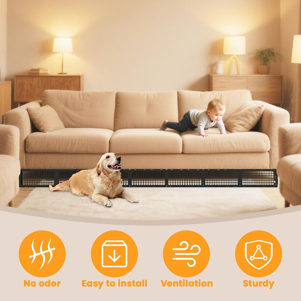 12Pcs under Couch Blocker,Under Bed Blocker for Pets,Adjustable under Furniture