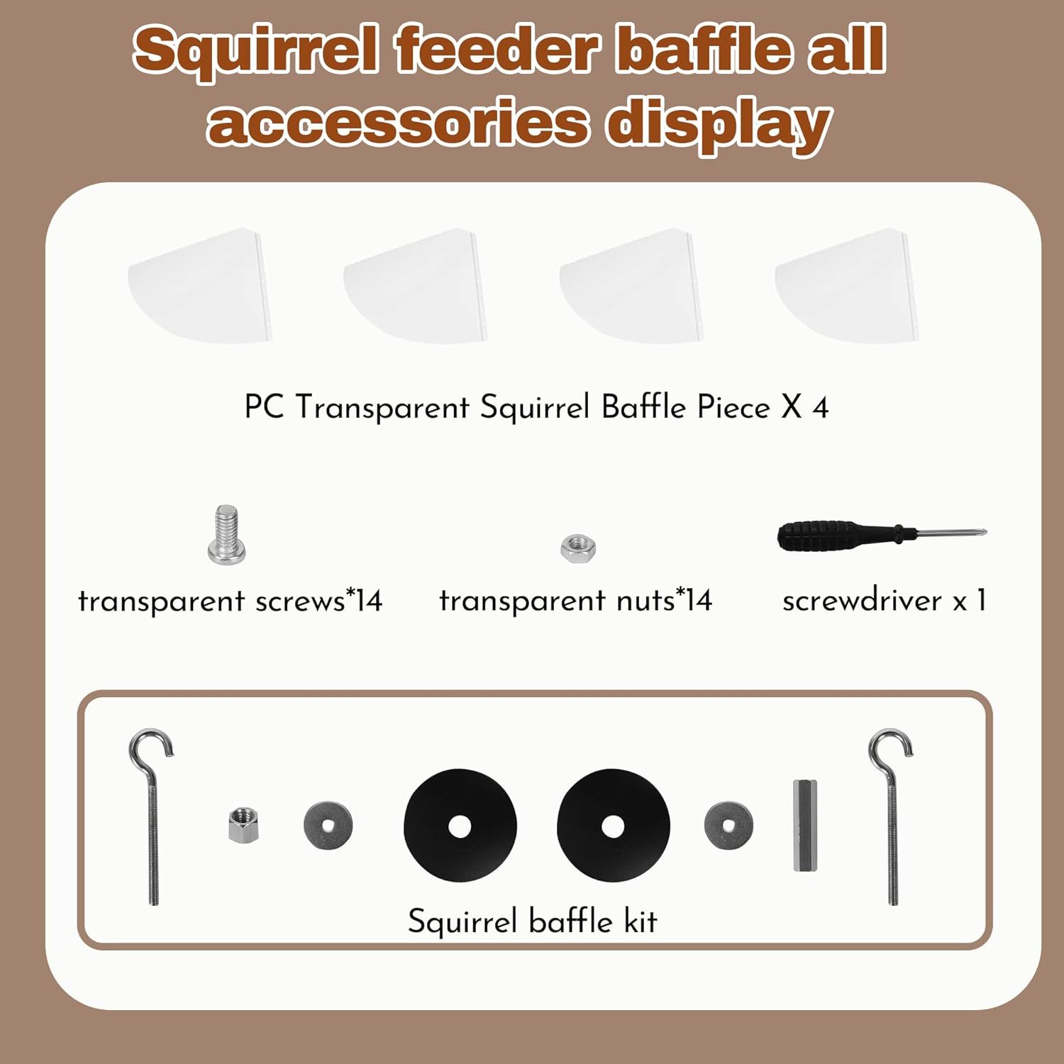 24 Inch Oversized Squirrel Baffle for Hanging Bird Feeder | Clear PC Bird Feeder