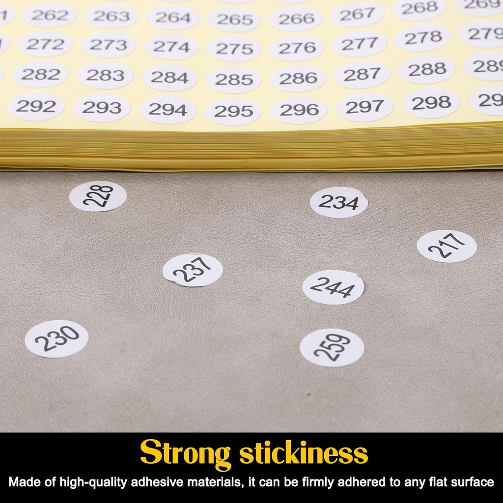 1-300 Stickers with Numbers, Numbered Stickers, Consecutive Number Sticker, 4500