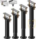 4Pcs Adjustable Bed Support Legs, 10-17 Inch Bed Frame Legs, Metal Bed Frame Sup