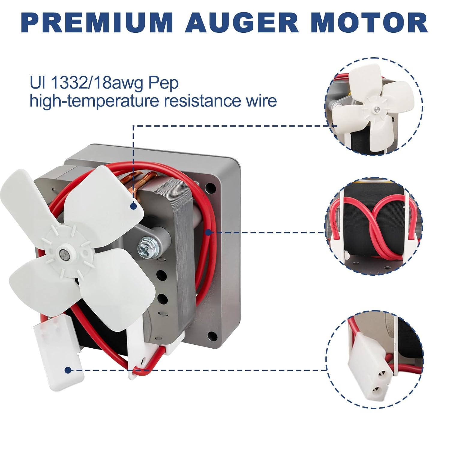 2.0 RPM Upgraded Barbecue Auger Motor Replacement | 120V 60Hz with 2 Pole, Compa