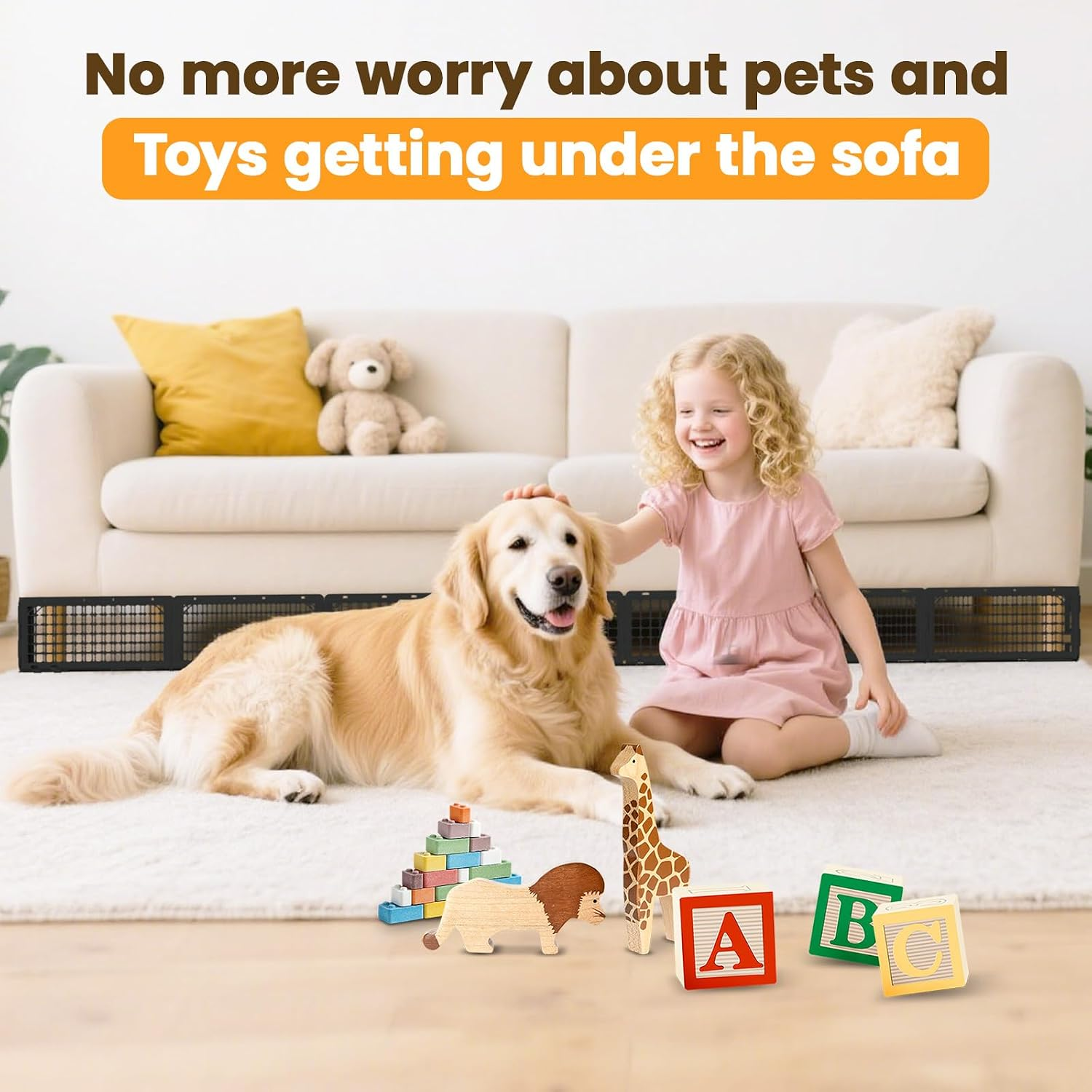 12Pcs under Couch Blocker,Under Bed Blocker for Pets,Adjustable under Furniture