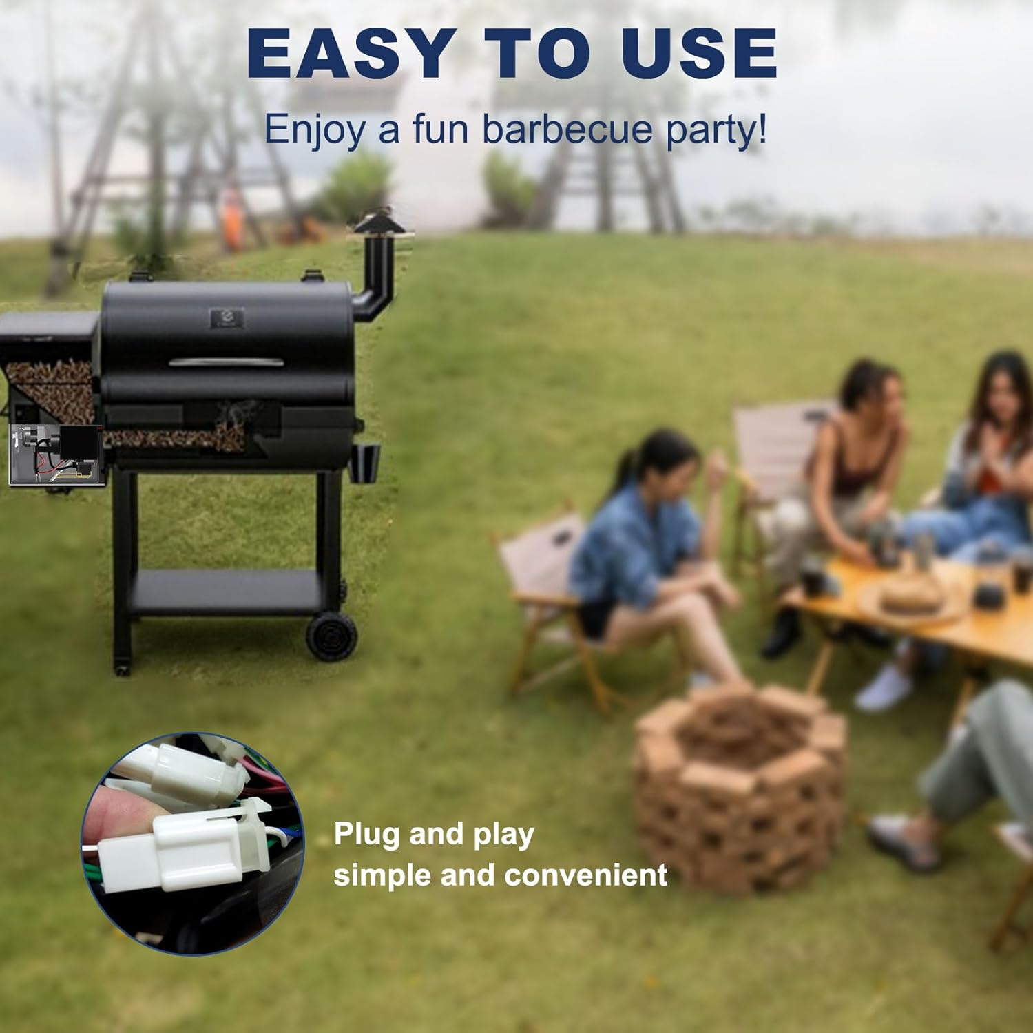 2.0 RPM Upgraded Barbecue Auger Motor Replacement | 120V 60Hz with 2 Pole, Compa