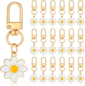 24 Pcs Flower Keychain, Daisy Keychain Cute Flower Tassel Keychains for Handbags