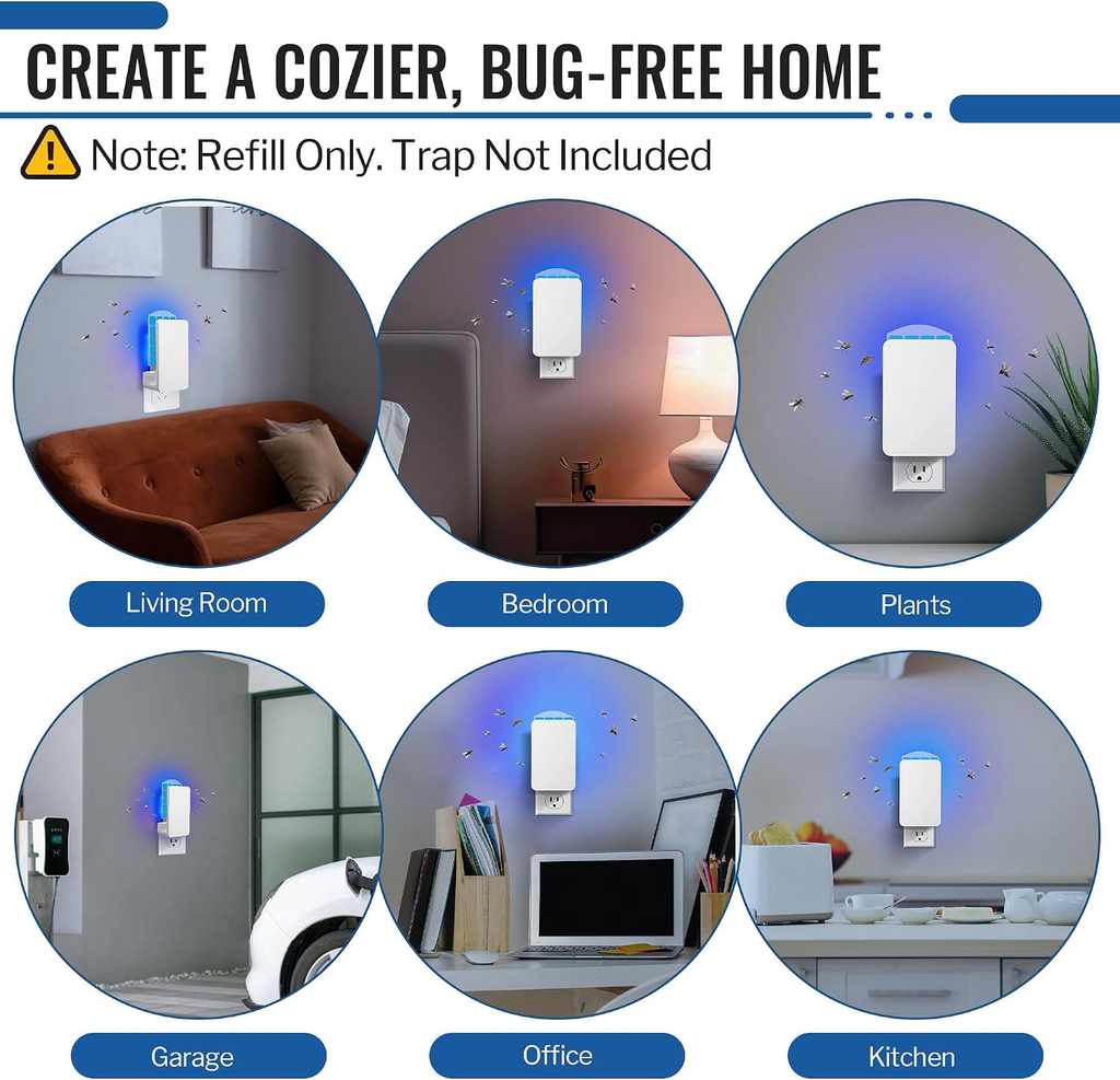 20 Pack Fly Trap Refills Compatible with Wowcatch N386A Fly Trap | Double-Sided