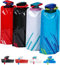 4 Pack Collapsible Water Bottles for Travel, 24Oz(700 Ml) Foldable Water Bottle