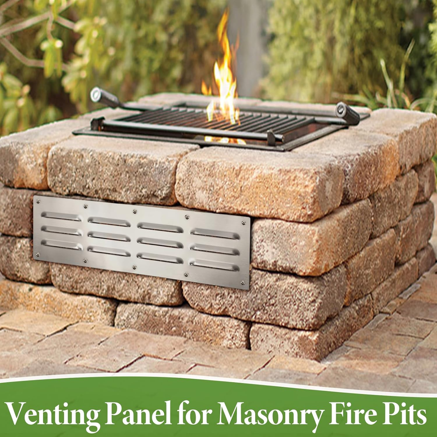 3 Pack Stainless Steel Venting Panel for Grill Accessory, Rectangle Grill Vent C