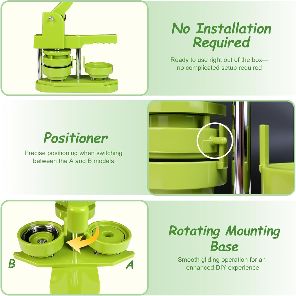 58Mm Button Maker Kit with 100-Set DIY Supplies | Create Custom Pins, Souvenirs
