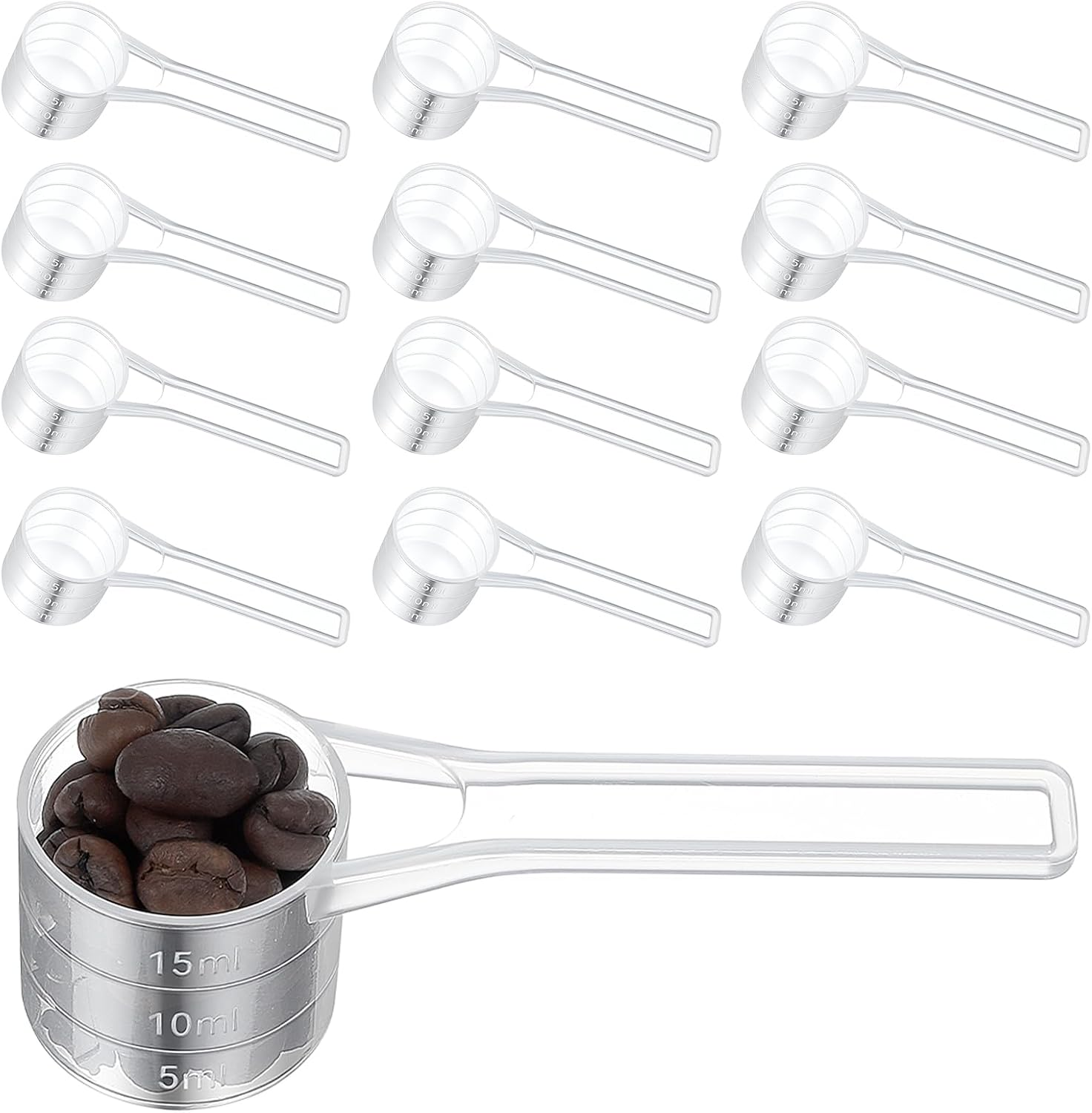 12 Pack Plastic Tablespoon Scoop, 15Ml Tablespoon 15Cc Long Handle, Table Spoons