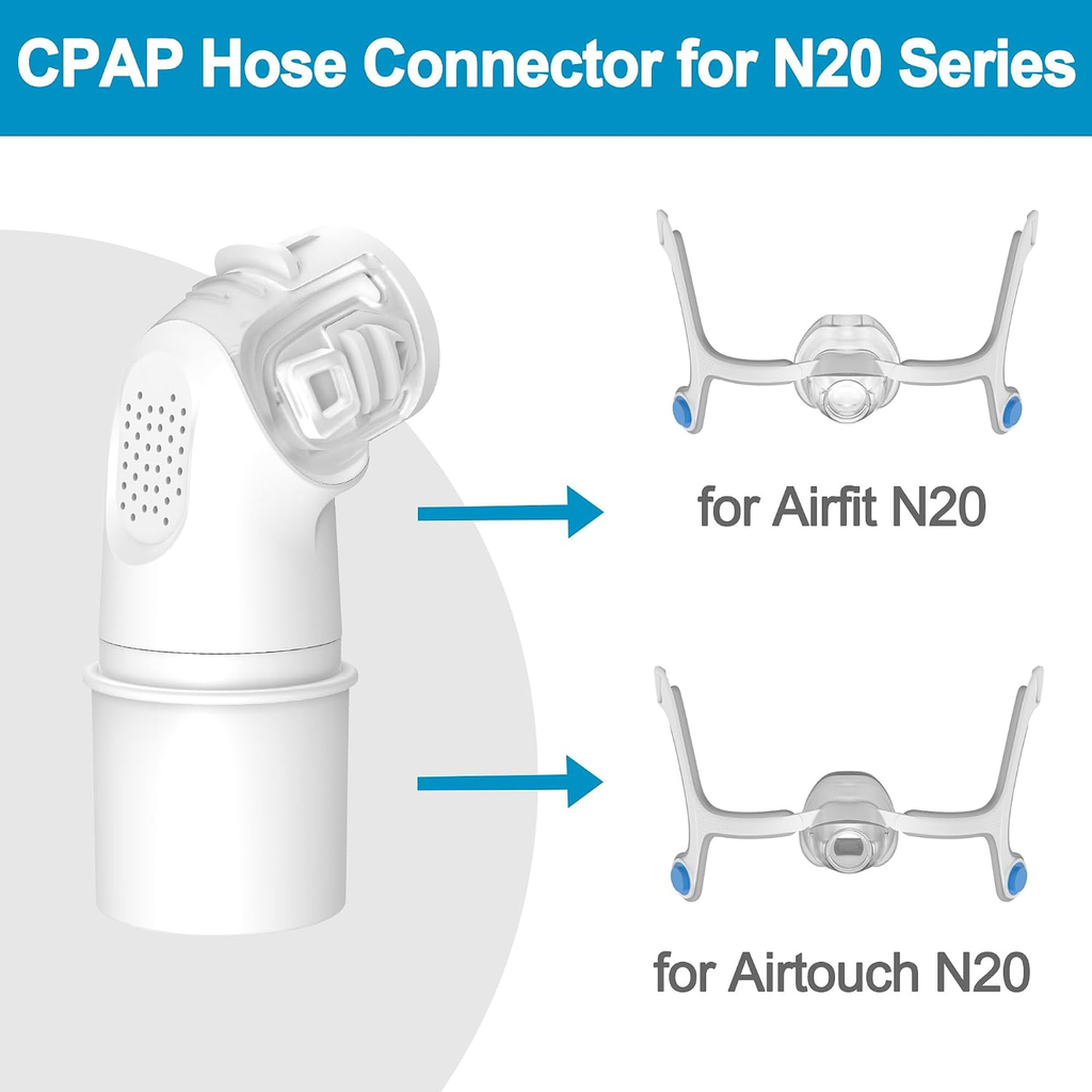 2PCS Replacement Elbow for Airfit N20 - Connect to 22Mm Hose Directly, IBEET Qui