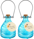 2 Pieces Glass Wasp Trap Outdoor Hanging Reusable Wasp Traps with Steel Hooks Ye