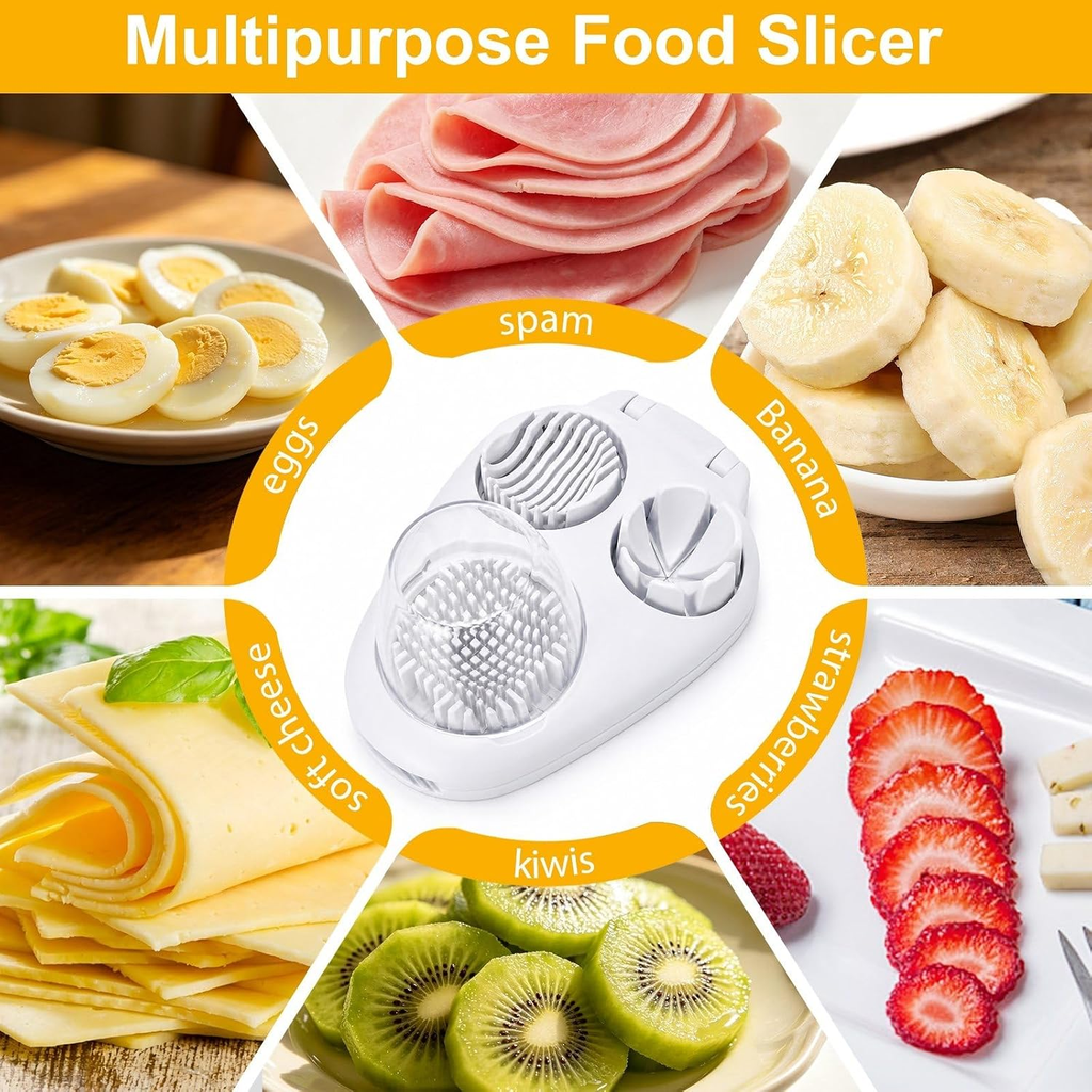 3-In-1 Egg Slicer for Hard Boiled Eggs& Egg Cutter, 304 Stainless Steel Cutting