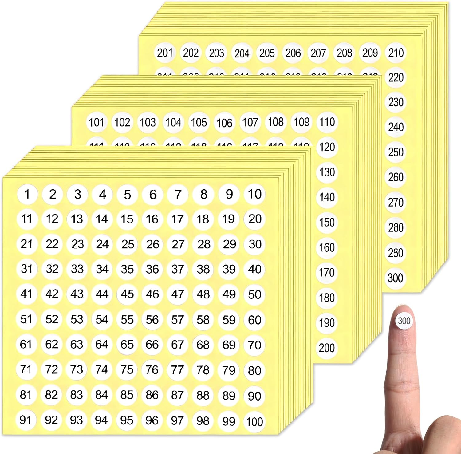 1-300 Stickers with Numbers, Numbered Stickers, Consecutive Number Sticker, 4500