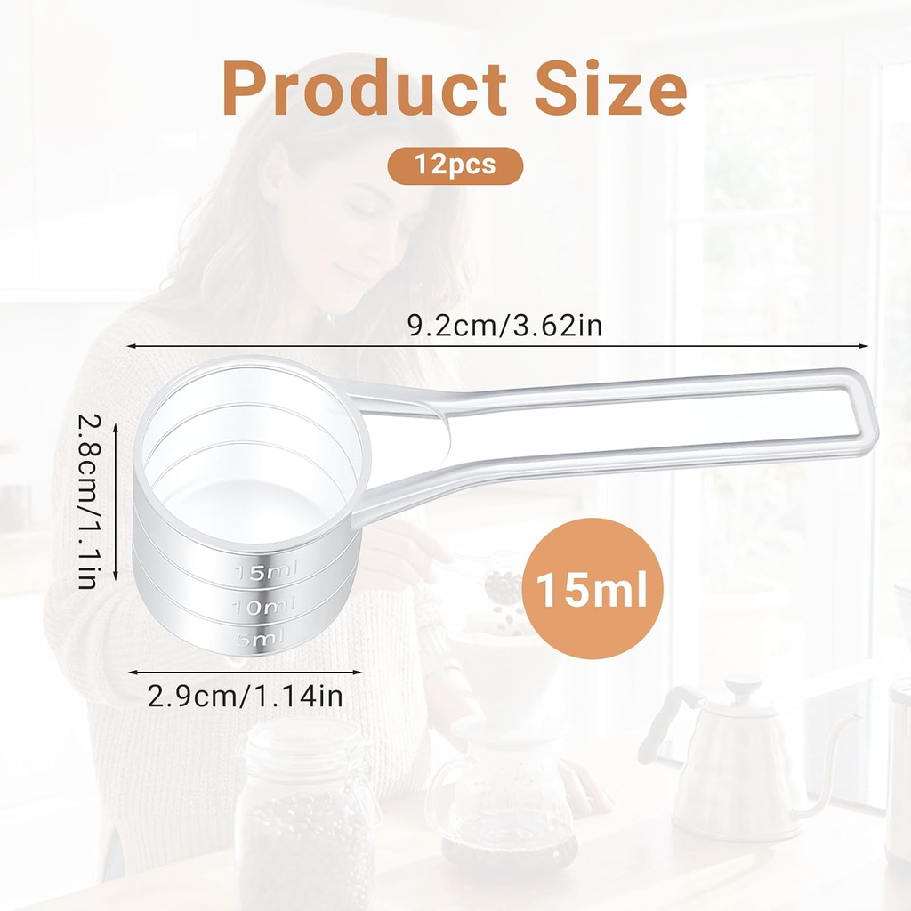 12 Pack Plastic Tablespoon Scoop, 15Ml Tablespoon 15Cc Long Handle, Table Spoons