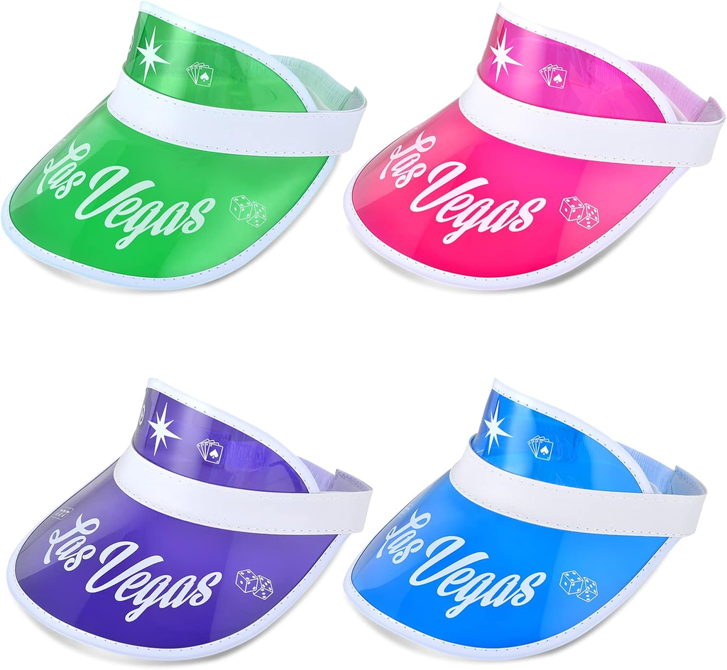 4 Pieces Vegas Poker Theme Party Decorations - Visor, Dealer Costume for Game Ni