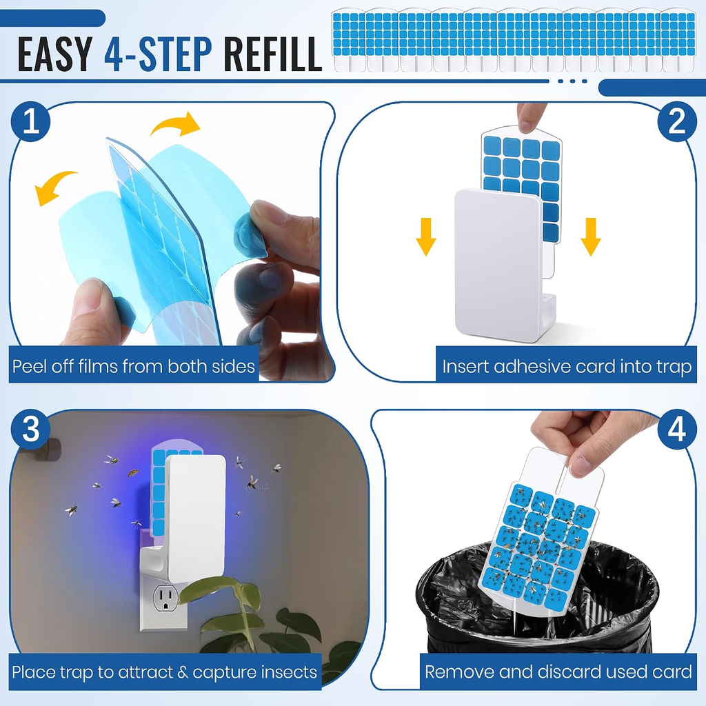 20 Pack Fly Trap Refills Compatible with Wowcatch N386A Fly Trap | Double-Sided