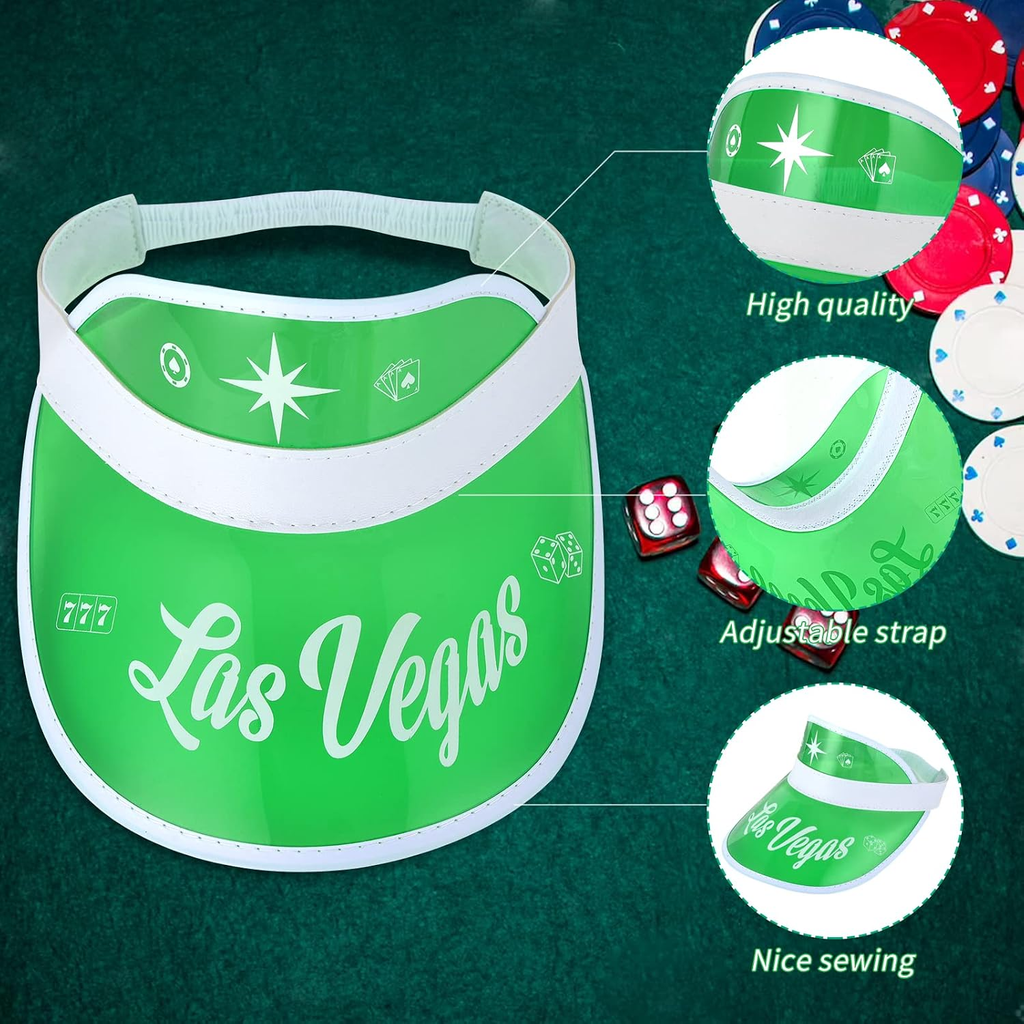 4 Pieces Vegas Poker Theme Party Decorations - Visor, Dealer Costume for Game Ni