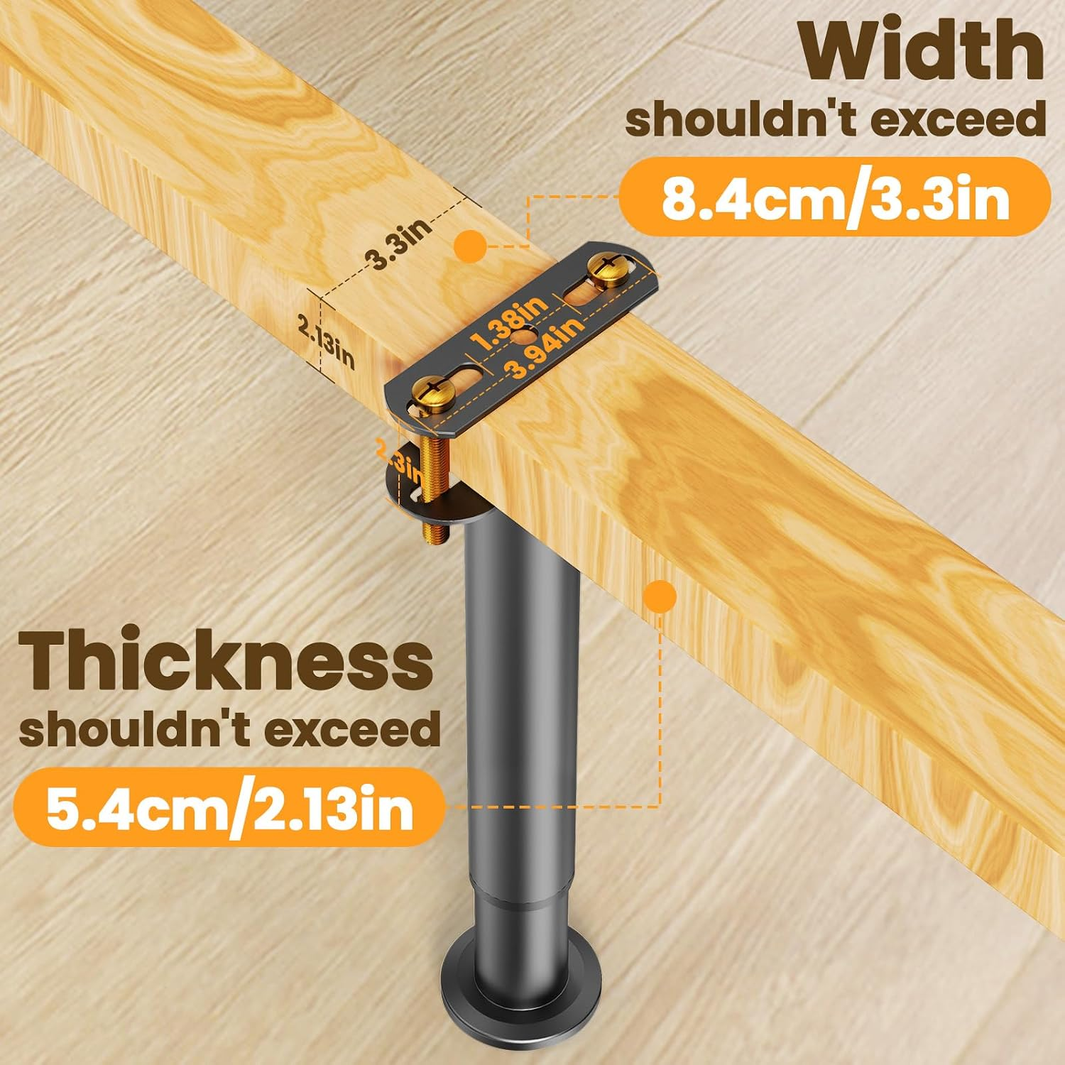 4Pcs Adjustable Bed Support Legs, 10-17 Inch Bed Frame Legs, Metal Bed Frame Sup
