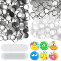 200 Sets round Button Supplies 58Mm | Including 2 Different Backing Pins (Plasti