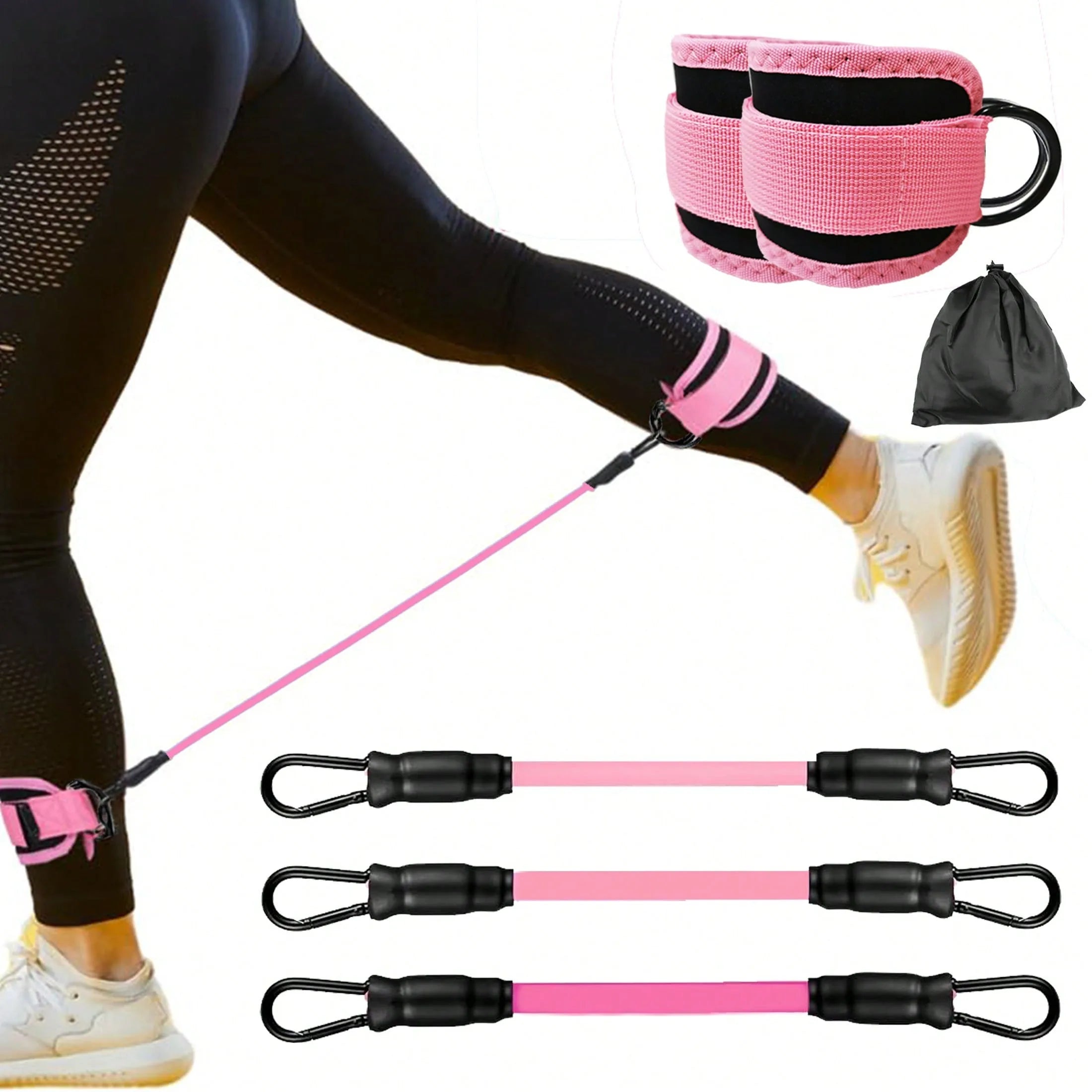 3pcs Ankle Resistance Bands Portable for Building Leg Muscles and Lines Home Gym Available Recommended Exercise Yoga Equipment