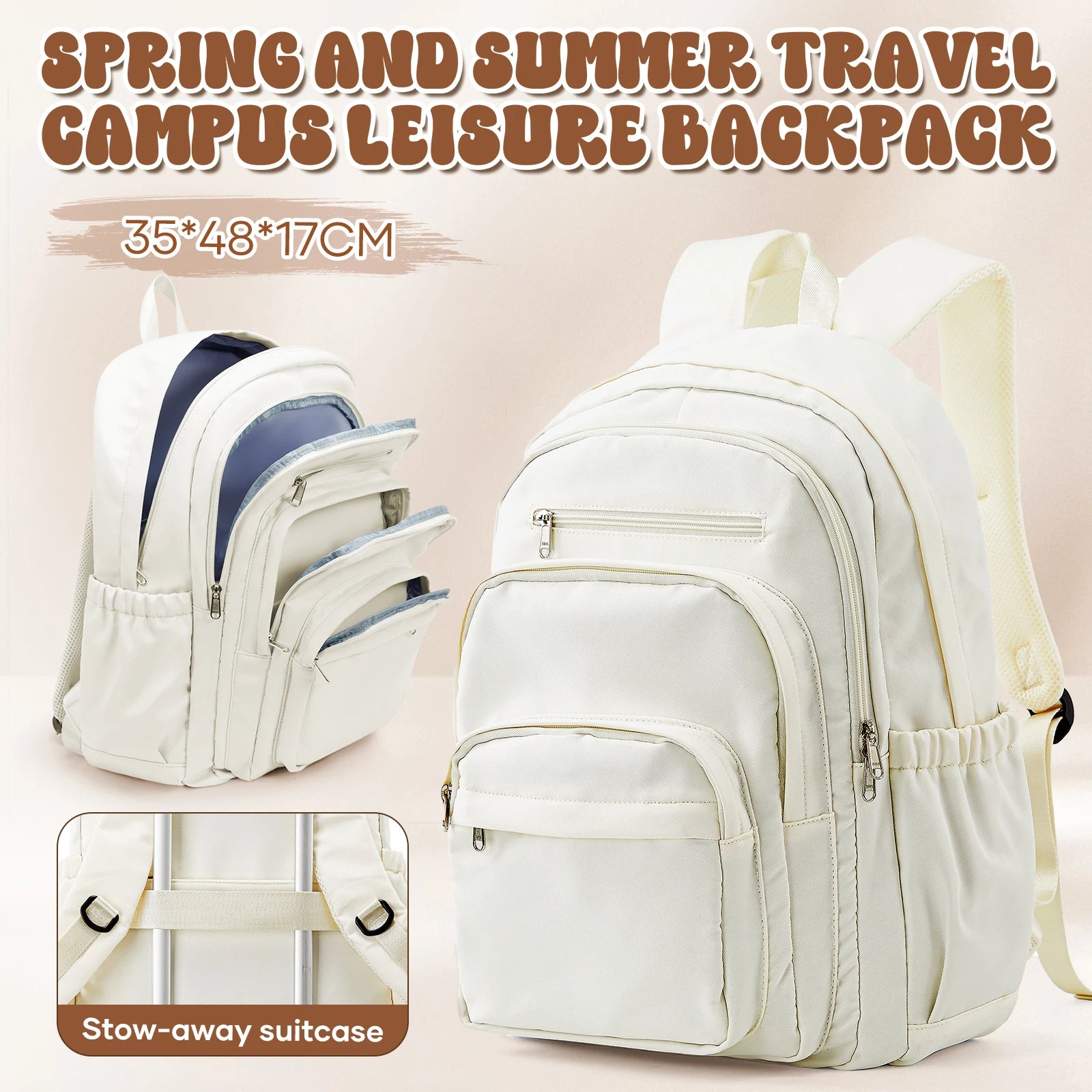 Schoolbag Female Student Junior High School Small Fresh Backpack Large Capacity High School Bag Ins Style Middle School Backpack