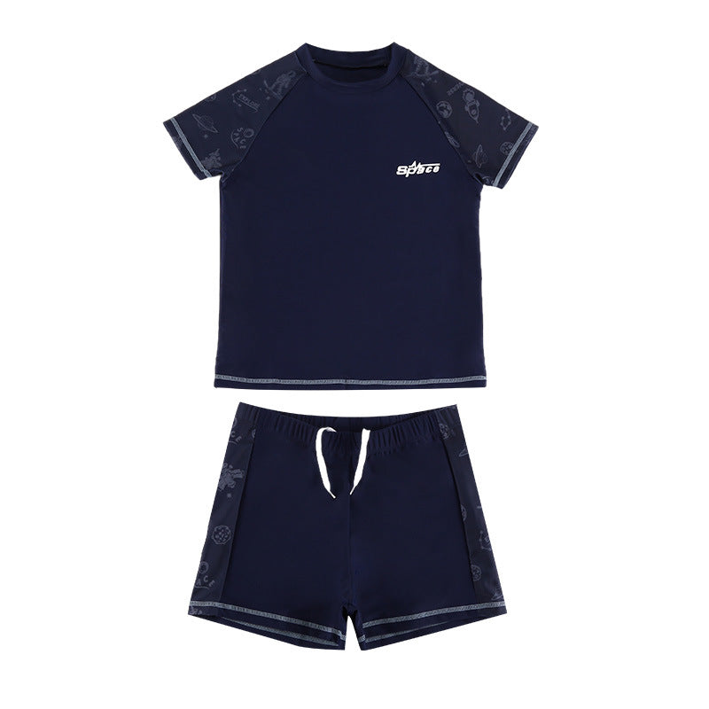 Cross-border Swimwear Children's Swimwear Foreign Trade Big Boys Split Swimwear Plus Fat Loose Quick-drying