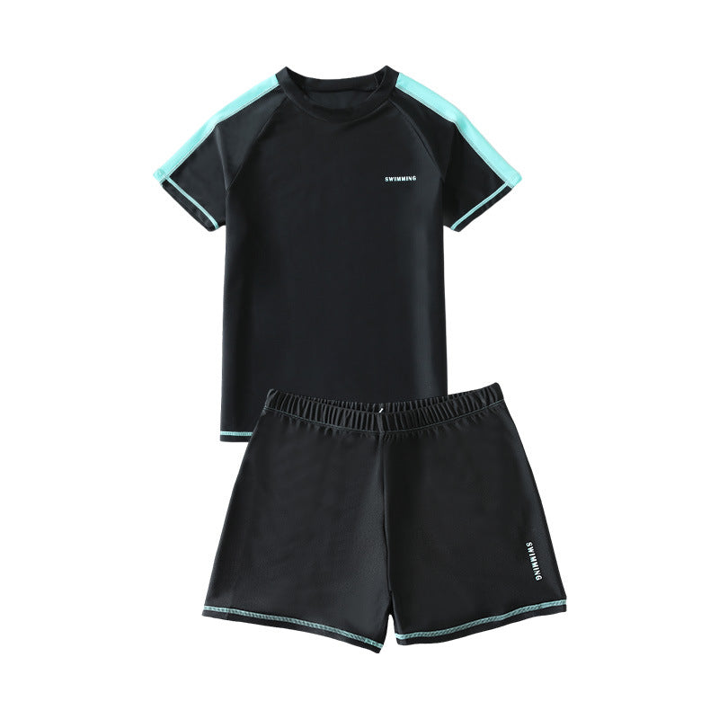 Cross-border Swimwear Children's Swimwear Foreign Trade Big Boys Split Swimwear Plus Fat Loose Quick-drying