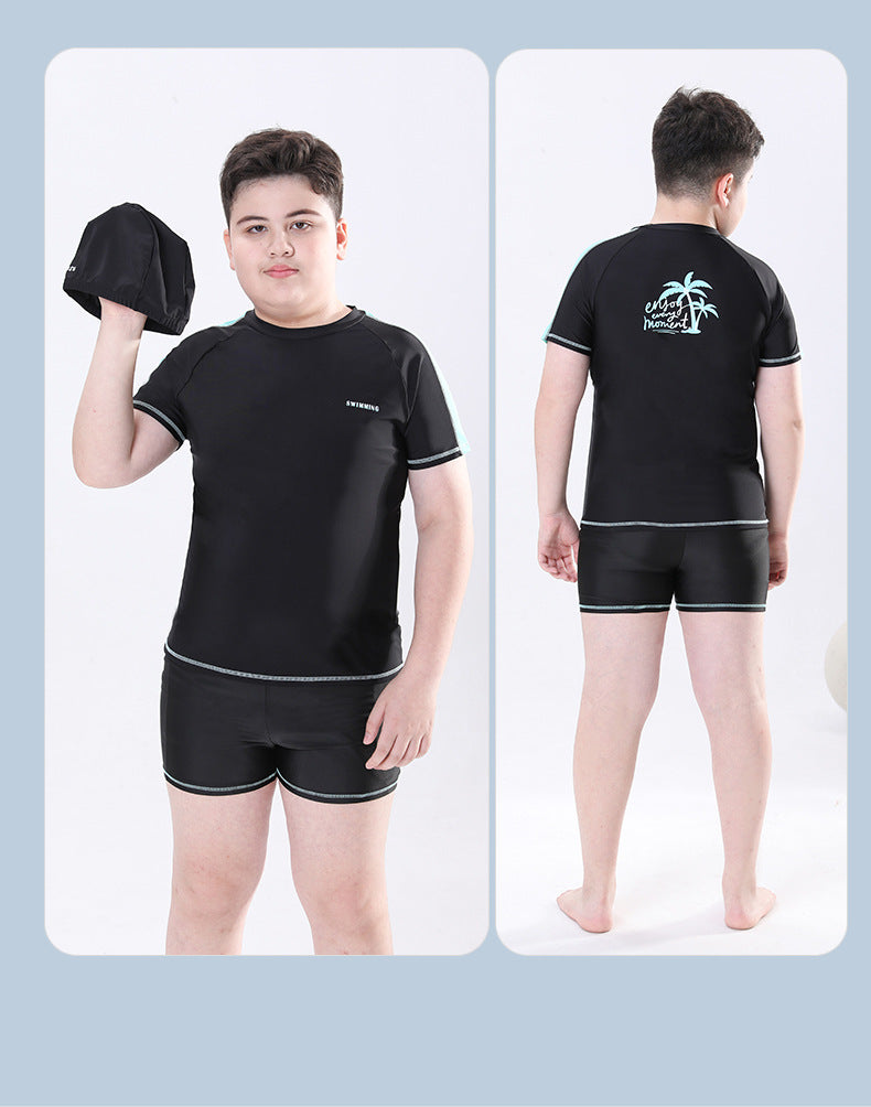 Cross-border Swimwear Children's Swimwear Foreign Trade Big Boys Split Swimwear Plus Fat Loose Quick-drying