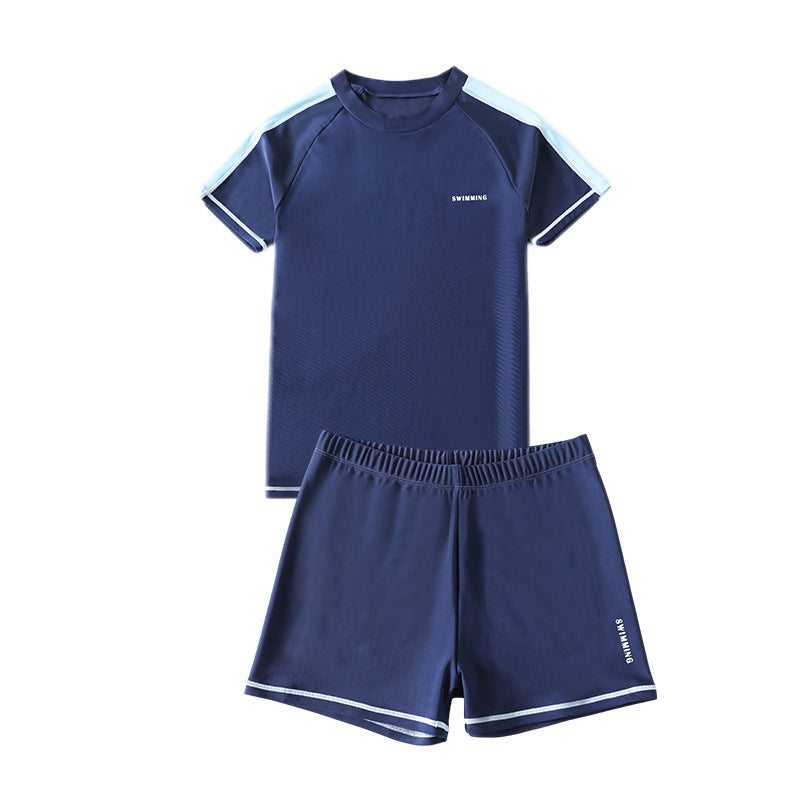Cross-border Swimwear Children's Swimwear Foreign Trade Big Boys Split Swimwear Plus Fat Loose Quick-drying