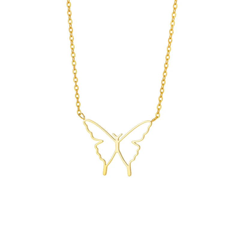 Crystal Butterfly Necklaces For WomenStainless Steel Crystal Purple Butterfly Charm Chain Choker Necklace Aesthetic Jewelry Gift