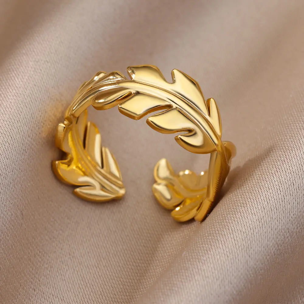 Stainless Steel Rings for Women Gold Color Hollow Out Wide Open Finger Ring 2023 Trend Luxury Aesthetic Jewelry anillos mujer