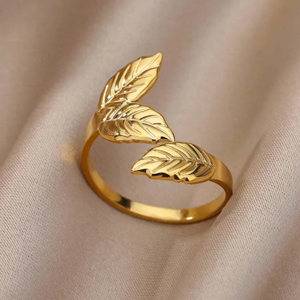 Stainless Steel Rings for Women Gold Color Hollow Out Wide Open Finger Ring 2023 Trend Luxury Aesthetic Jewelry anillos mujer