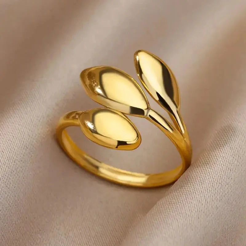 Stainless Steel Rings for Women Gold Color Hollow Out Wide Open Finger Ring 2023 Trend Luxury Aesthetic Jewelry anillos mujer