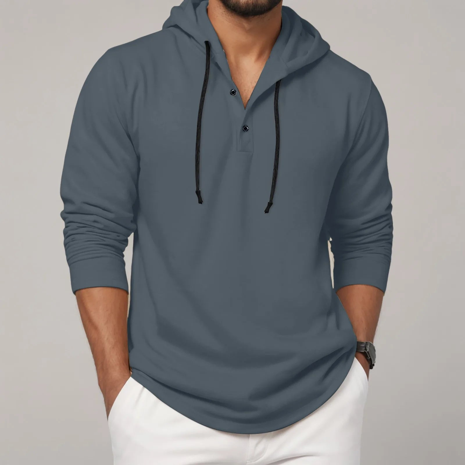 Men'S Hoodie Long Sleeve Button Shirt Casual Beach Yoga Sweatshirt Oversized Hoodie Sweatshirts Casual Shirts For Male Loose